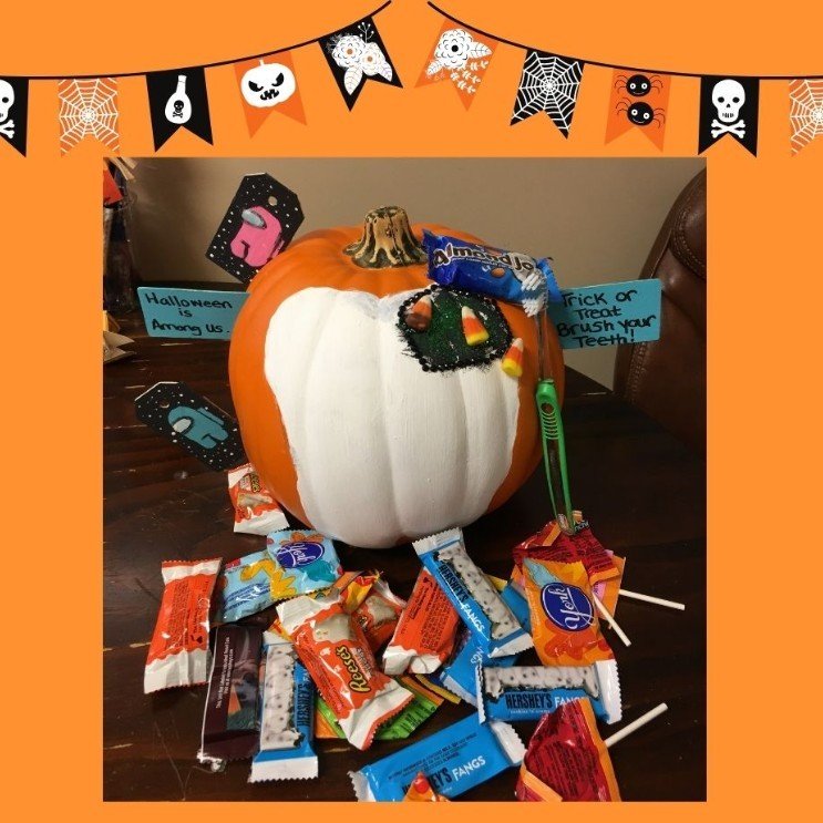 Decorated pumpkin