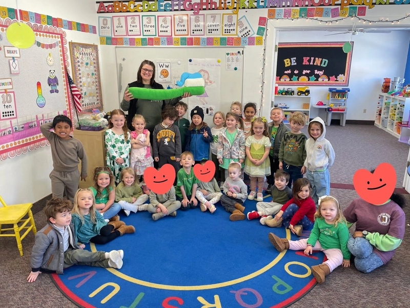 preschool visit group picture